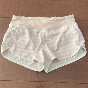 Ivivva Pink and White Striped Athletic Shorts
